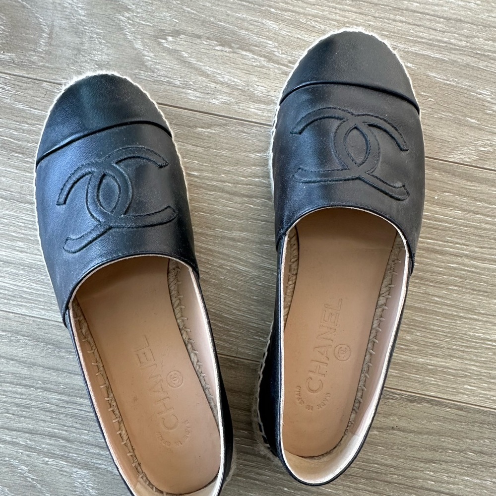 Chanel black espadrilles